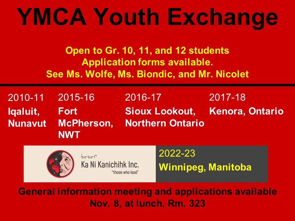 YMCA Youth Exchange – North Toronto Collegiate Institute